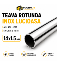 Teava rotunda inox lucios AISI 304 LUSM, 14 x 1.5 mm, 6 metri